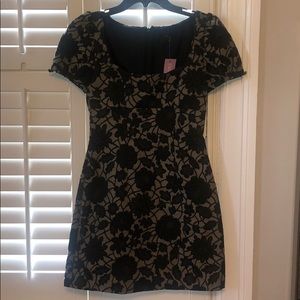 BLACK FLORAL SEMI-FORMAL/WORK DRESS